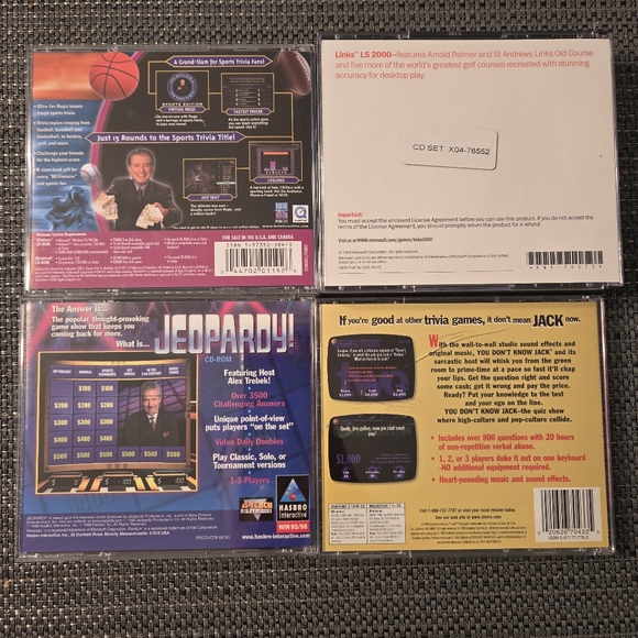 Pc Game Lot Of 4 Jeopardy, Links, You Don't Know Jack, Wants To Be A Millionaire - Picture 2 of 2